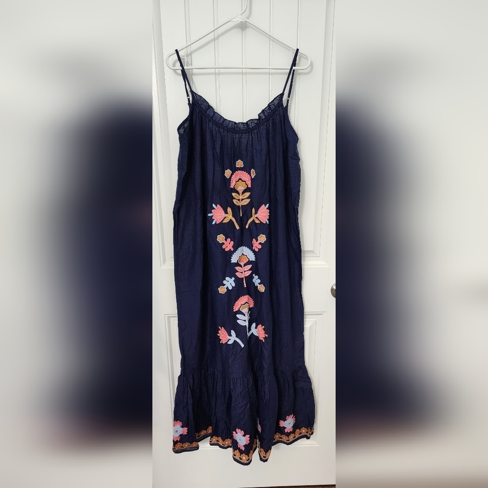 NEW! Anthropologie The Malika Embroidered Dress, Size Medium - Picture 4 of 9